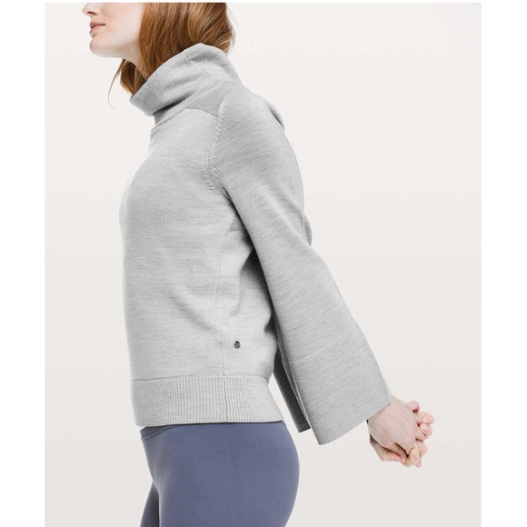 Lululemon Merino Wool Turtleneck Relaxed Sweater Grey Plus Size 12 NWOT - Picture 4 of 11